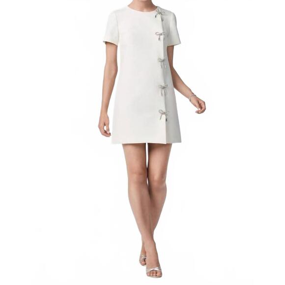TRINA TURK Dresses & Skirts - NEW TRINA TURK diamonds crystal bows sheath dress in winter white